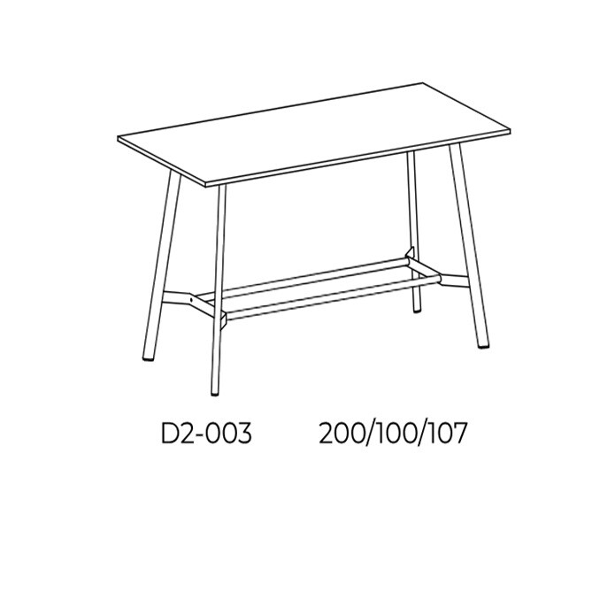  Balma Büro-Stehtisch Minimus - Schrägansicht mit Bemessung