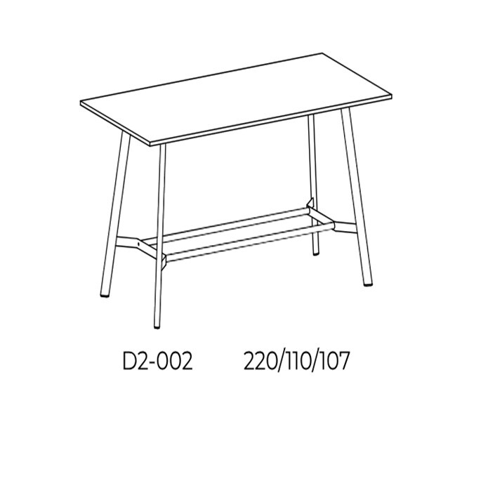  Balma Büro-Stehtisch Minimus - Schrägansicht mit Bemessung
