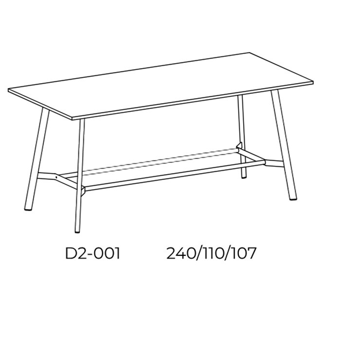  Balma Büro-Stehtisch Minimus - Schrägansicht mit Bemessung