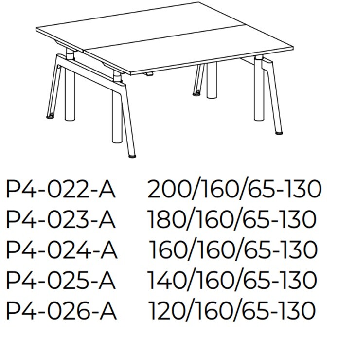   Balma Doppelarbeitsplatz Serie Plus P4 - Bemessung