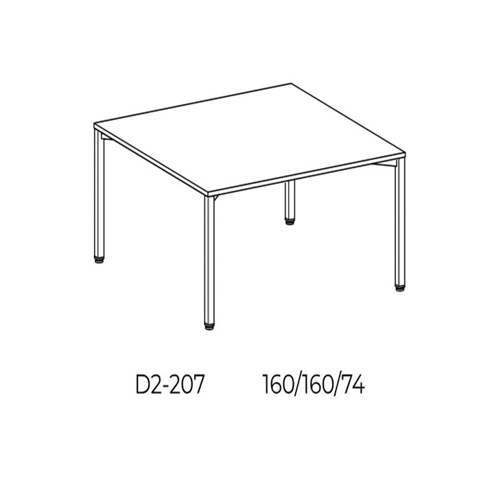  Balma Konferenztisch Minimus - Schrägansicht mit Bemessung