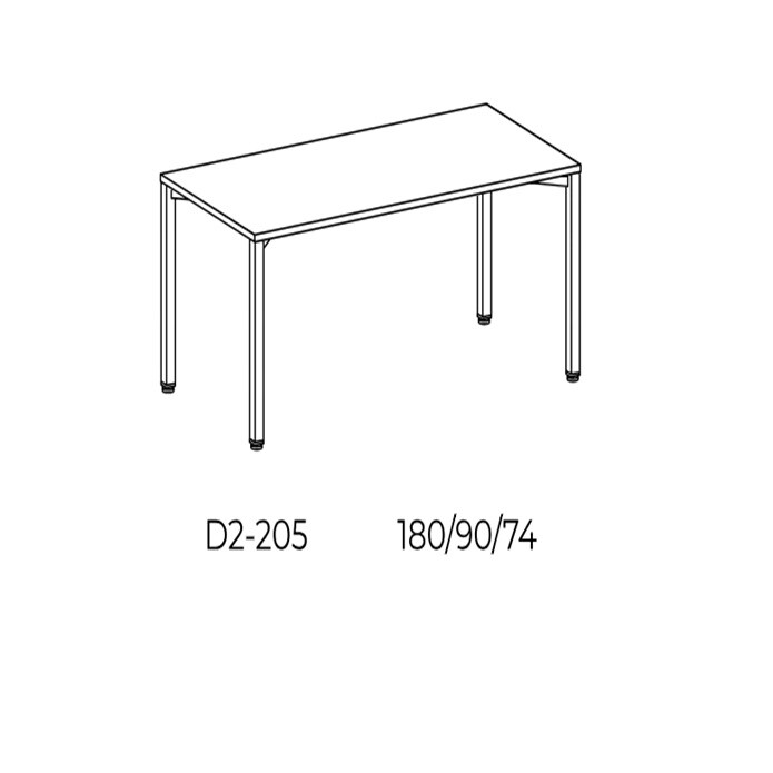  Balma Konferenztisch Minimus - Schrägansicht mit Bemessung