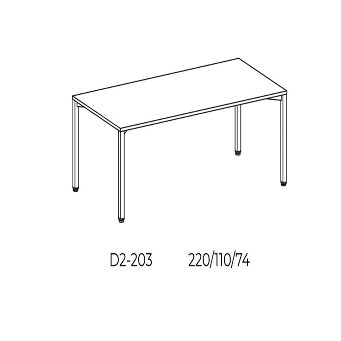  Balma Konferenztisch Minimus - Schrägansicht mit Bemessung