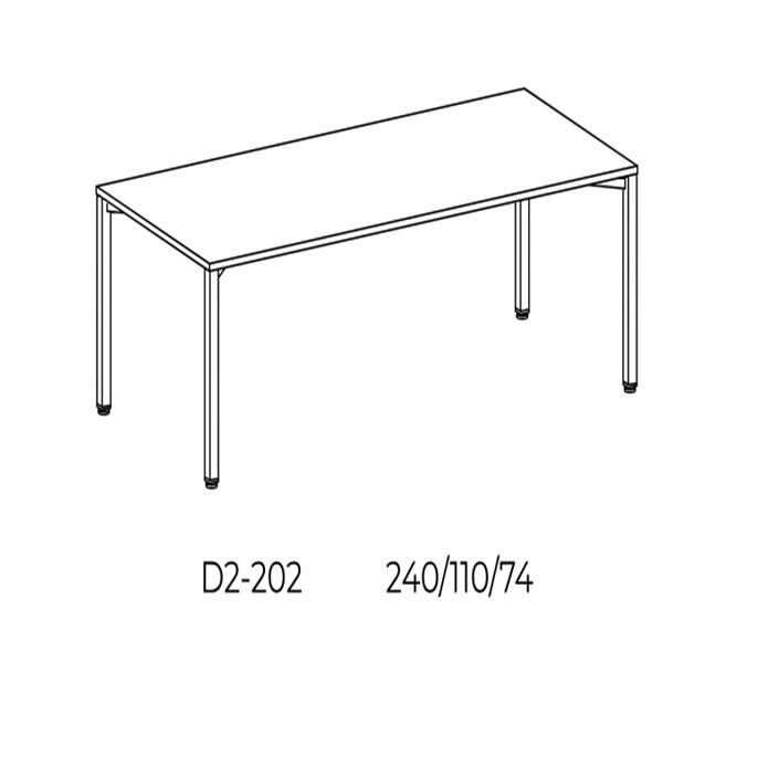  Balma Konferenztisch Minimus - Schrägansicht mit Bemessung