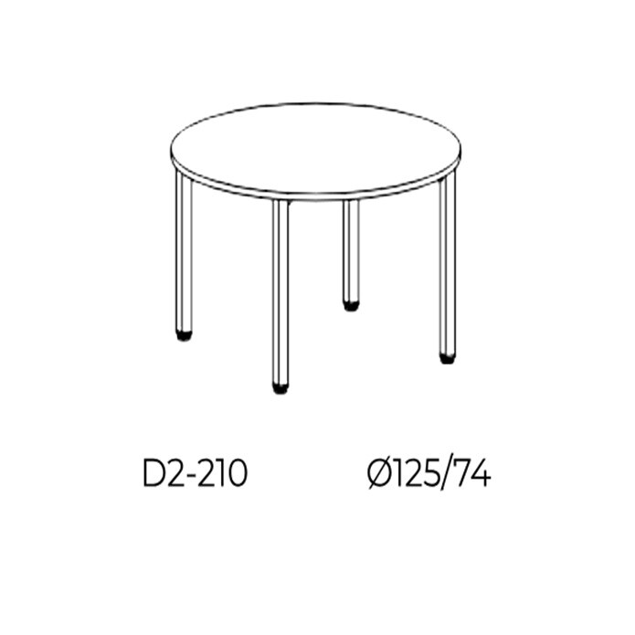  Balma Konferenztisch Minimus - Schrägansicht mit Bemessung