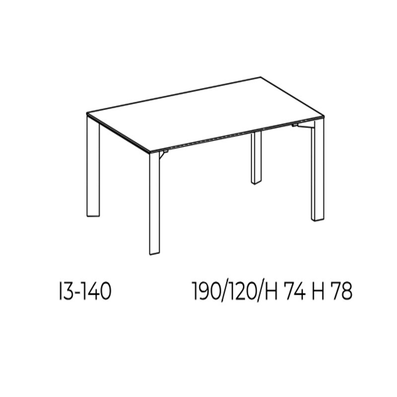  Balma Konferenztisch Serie IN - Schrägansicht mit Bemessung