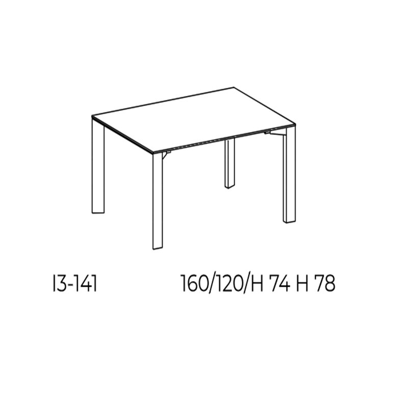  Balma Konferenztisch Serie IN - Schrägansicht mit Bemessung
