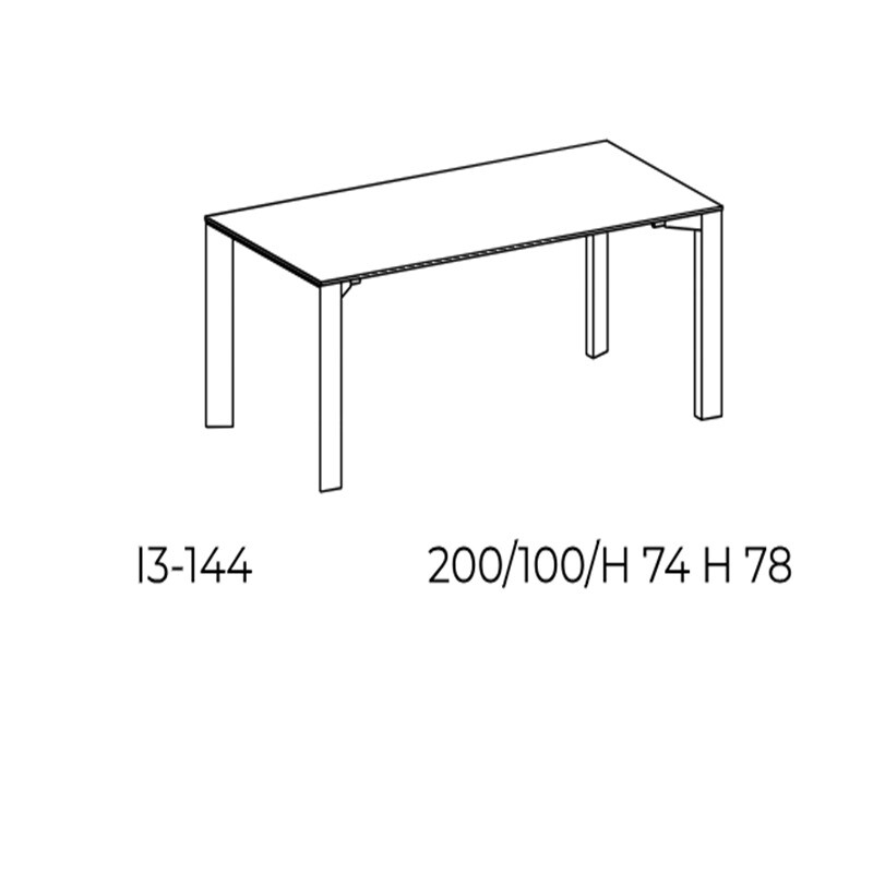  Balma Konferenztisch Serie IN - Schrägansicht mit Bemessung