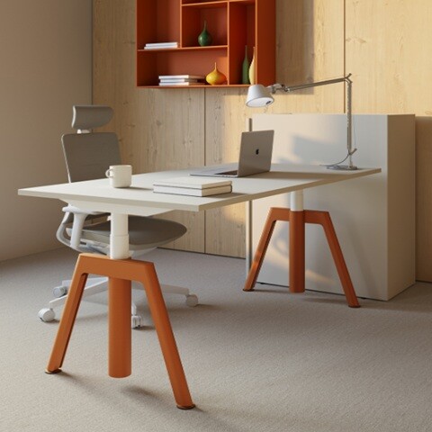 Balma Schreibtisch Plus P4 90/100 cm Tiefe - Detail - Wählbare Tischentiefe