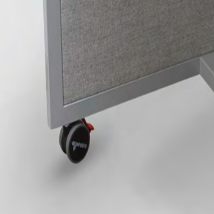 Maro Wariant - Schreibtisch mit hoher Abschirmung und Gasdruckfeder - Detail - Rollen mit Feststellfunktion