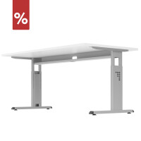 Hammerbacher Schreibtisch OS16 160x80cm Weiß/Silber - Aktionsmodell