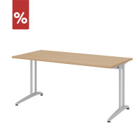 Hammerbacher Schreibtisch BS16 160x80cm Eiche/Silber - Aktionsmodell