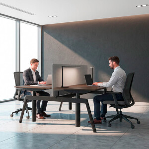 Balma Doppelarbeitsplatz Serie Plus P4 mit Trennwand