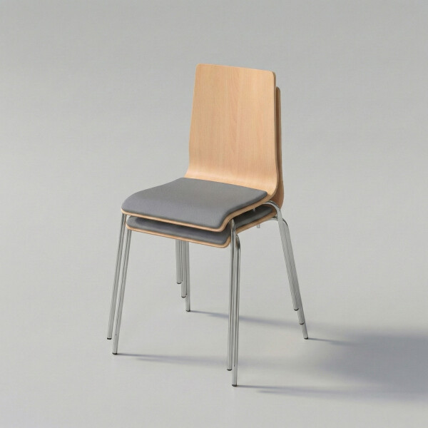 Hammerbacher Holzschalenstuhl  mit Sitzpolster (Set mit 2 Stück)